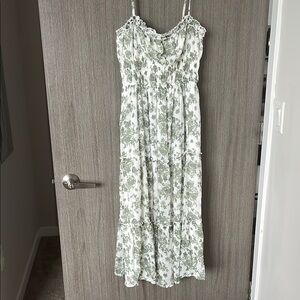 Floral Green and White Women's Dress